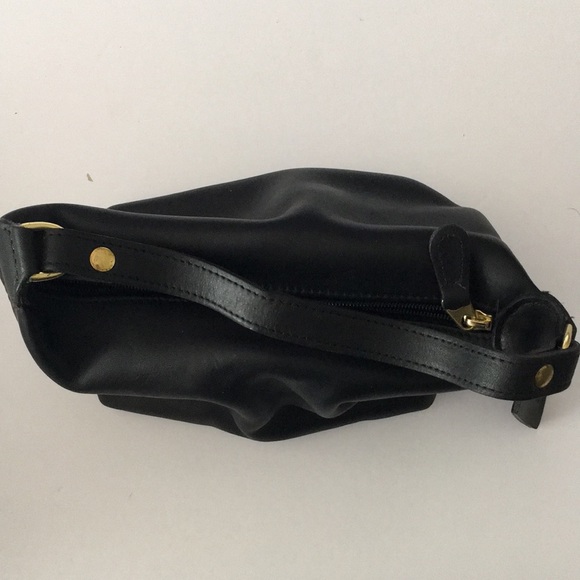 Coach Black Leather Shoulder Bag. Small 7”x5” - Picture 4 of 6